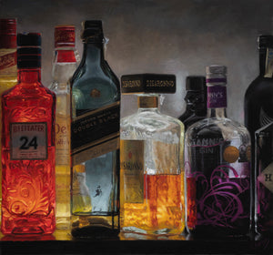 Bottles Illuminating the Night—by Vicente Romero–Limited Edition Print